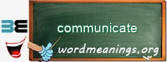 WordMeaning blackboard for communicate